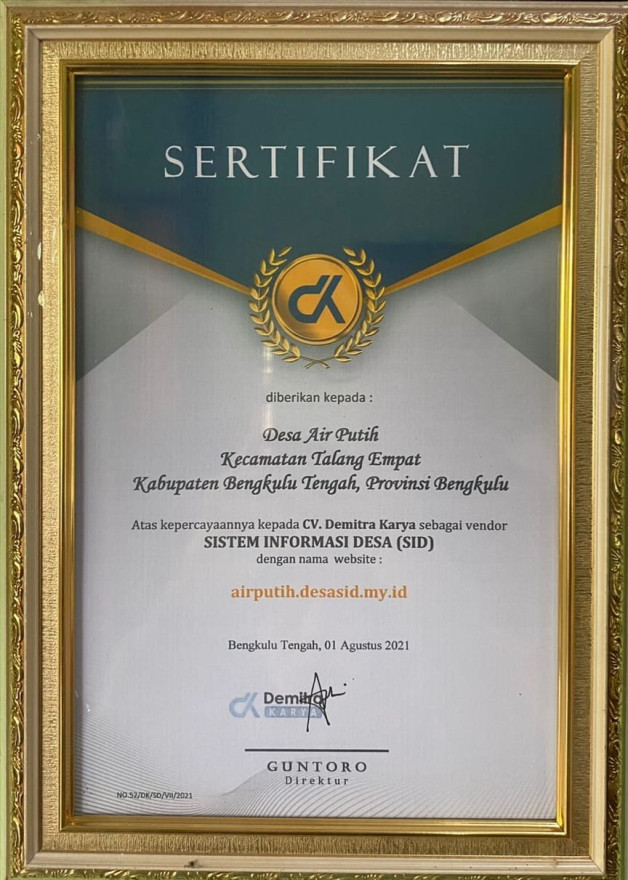 Album : SERTIFIKAT WEBSITE DESA